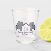14th ivory wedding anniversary cute elephant schnapsglas (Vorderseite)