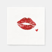 14th Valentines Day Lips Kiss Mark Will W Serviette (Vorderseite)