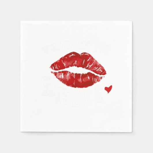 14th Valentines Day Lips Kiss Mark Will W Serviette (Vorderseite)
