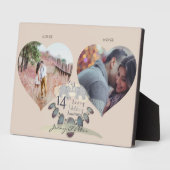 14th Wedding Anniversary 2 Hearts Numbers Fotoplatte (Seite)