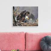 14x11 Bald Adler mit ihrem Baby Leinwanddruck (Insitu (Wohnzimmer))