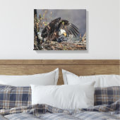 14x11 Bald Adler mit ihrem Baby Leinwanddruck (Insitu (Schlafzimmer))