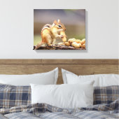 14x11 Chipmunk mit Erdnuss Leinwanddruck (Insitu (Schlafzimmer))
