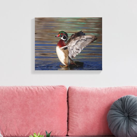 14x11 Holzente Leinwanddruck (Insitu (Wohnzimmer))