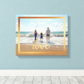 14x11 Liebe Typografie mit Goldrahmen Leinwanddruck (Insitu (Holzboden))