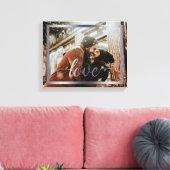 14x11 Liebe Typografie mit Silberrahmen Leinwanddruck (Insitu (Wohnzimmer))