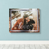 14x11 Liebe Typografie mit Silberrahmen Leinwanddruck (Insitu (Holzboden))