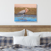 14x11 Reddish Egret am North Beach Leinwanddruck (Insitu (Schlafzimmer))
