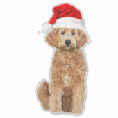 14x14 Weihnachtsaufkleber mit goldener Doodle Aufkleber (Vorderseite)