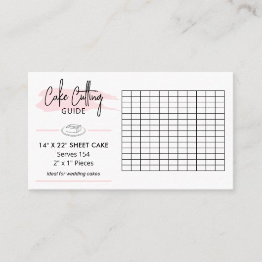 14x22" Rectangle Wedding Cake Cutting Anweisungen Begleitkarte (Vorderseite)