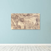 1507 Martin Waldseemuller Weltkarte Leinwanddruck (Insitu (Holzboden))