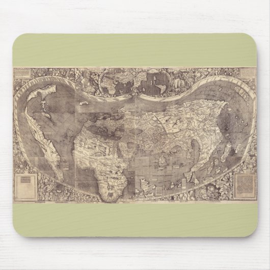 1507 Martin Waldseemuller Weltkarte Mousepad (Vorne)
