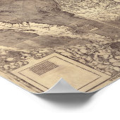 1507 Martin Waldseemuller Weltkarte Poster (Ecke)