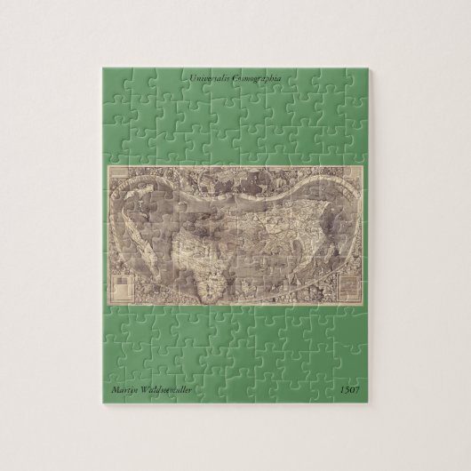 1507 Martin Waldseemuller Weltkarte Puzzle (Vertikal)