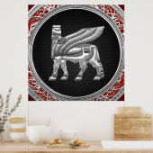[150] Babylonischer Flügelbull [Silber] [3D] Poster (Küche)