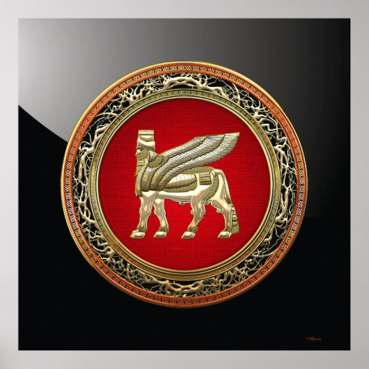[150] Babylonischer Winged Bull Lamassu [3D] Poster (Vorne)
