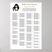 150 Funny Pinguin Greeter Wedding Seating Chart Poster (Vorne)