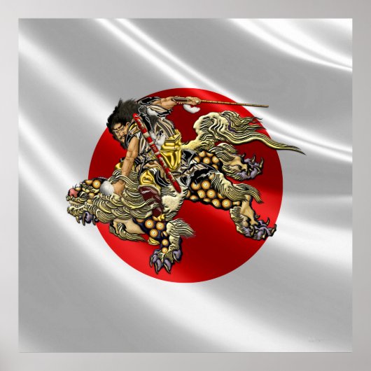 [150] Hokusai - Shoki Riding Shishi Lion Poster (Vorne)