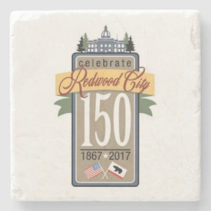 150. Jahrestag Redwood City Steinuntersetzer