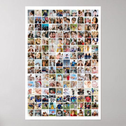150 Photo Collage Personalized Picture Grid Poster (Vorne)