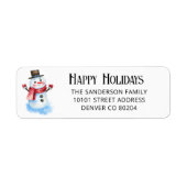 150 Retro Snowman Holiday Return Address Label (Vorne)