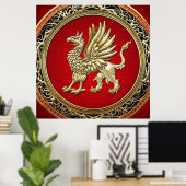 [150] Sacred Gold Griffin Poster (Heimbüro)