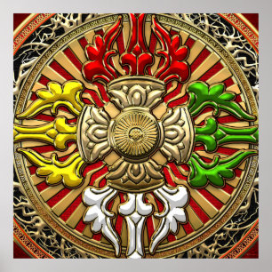 [150] Tibetischer Doppeldorje Mandala Poster