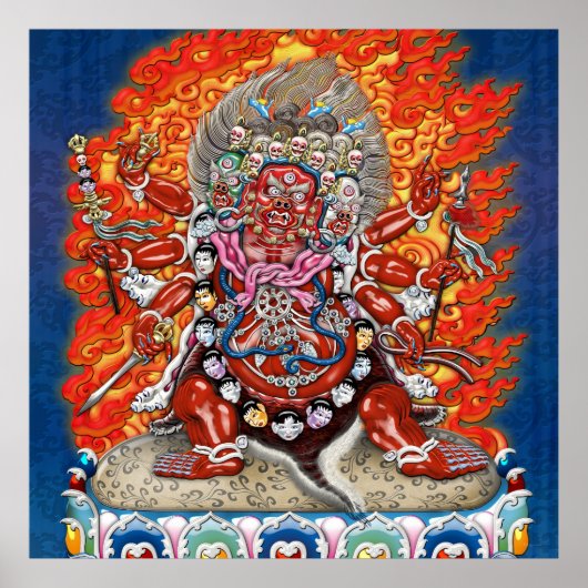 [150] Tibetischer Thangka - Wrathful Deity Hayagri Poster (Vorne)