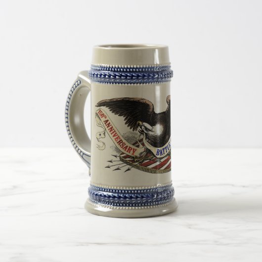 150th Gettysburg-Bier Stein Bierglas (Vorderseite Links)