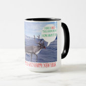 150z Tasse. Frohe Weihnachten und glückliches Neue Tasse (VorderseiteRechts)