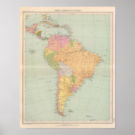 15152 Südamerika politisch Poster (Vorne)