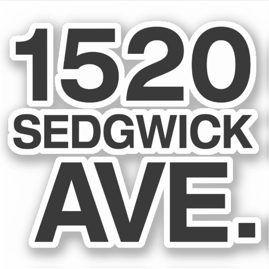 1520 SEDGWICK AVE. AUFKLEBER (Vorderseite)