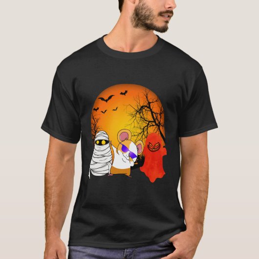154 Guinea Pig Halloween Pumpkin T-Shirt (Vorderseite)