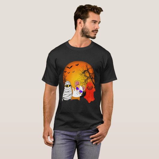 154 Guinea Pig Halloween Pumpkin T-Shirt (Vorne ganz)