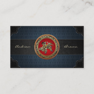 [154] Hokusai - Shoki Riding Shishi Lion Visitenkarte