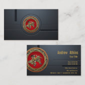 [154] Hokusai - Shoki Riding Shishi Lion Visitenkarte (Vorne/Hinten)