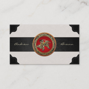 [154] Hokusai - Shoki Riding Shishi Lion Visitenkarte