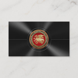 [154] Isländischer Drache, Landvættir [Gold] Visitenkarte