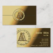 [154] OM-Monogramm [Gold] Visitenkarte (Vorne/Hinten)