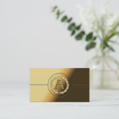 [154] OM-Monogramm [Gold] Visitenkarte (Stehend Vorderseite)
