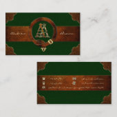 [154] OM Monogramm [Messing+Leder] Visitenkarte (Vorne/Hinten)