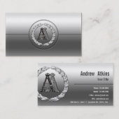 [154] OM Monogramm [Silber] Visitenkarte (Vorne/Hinten)