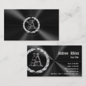 [154] OM Monogramm [Silber] Visitenkarte (Vorne/Hinten)