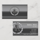 [154] OM Monogramm [Silber] Visitenkarte (Vorne/Hinten)