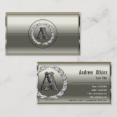 [154] OM Monogramm [Silber] Visitenkarte (Vorne/Hinten)