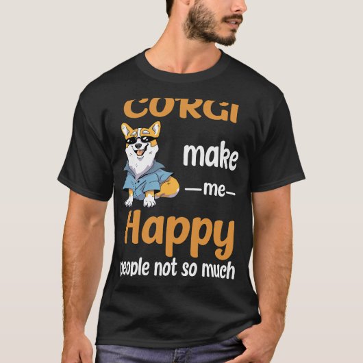 155 Corgi machen mich glücklich T-Shirt (Vorderseite)