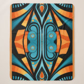 155 einfache, blaue und orangefarbene Formen Sherpadecke (Vorderseite)