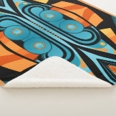 155 einfache, blaue und orangefarbene Formen Sherpadecke (3/4)
