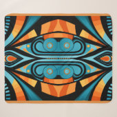 155 einfache, blaue und orangefarbene Formen Sherpadecke (Vorderseite (Horizontal))
