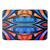 155 einfache, blaue und rote Muster Badematte (Vorderseite)